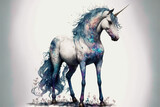 Pretty unicorn standing magical fantasy Generative AI