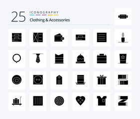 Wall Mural - Clothing & Accessories 25 Solid Glyph icon pack including clothing. necklace. accessories. fashion. accessories