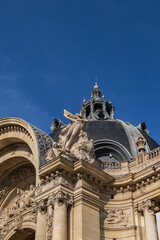 Poster - Architectural details of famous Petit Palais (Small Palace) - the former exhibition pavilion of the World Exhibition, held in Paris in 1900. Paris, France.