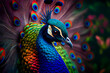  Beautiful peacock. Generative AI.