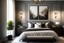 Sleek And Contemporary Master Bedroom With A Neutral Color Palette Generative Ai