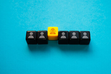 select a candidate to hire. headhunter. get an employee and poach from a competitor. hr search for e
