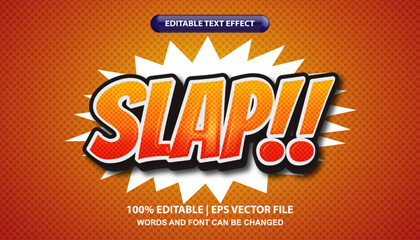 Wall Mural - Slap text, editable text effect template in comic style, bold letters in pop art style