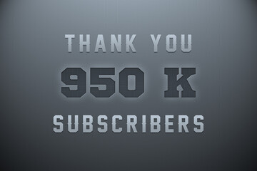 950 K  subscribers celebration greeting banner with Metal Engriving Design