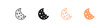 Сookie icon. Bite biscuit symbol. Snack signs. Cookies file symbols. Dessert icons. Food progress. Black and orange color. Vector sign.