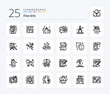 © Muhammad - Fine Arts 25 Line icon pack including camera. arts. song. art. paint