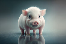 Cute Pig Character On Clear Background, AI Generate