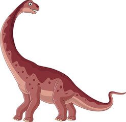 Wall Mural - Cartoon brontosaurus dinosaur on white background