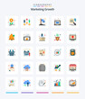 © Muhammad - Creative Marketing Growth 25 Flat icon pack  Such As seo. software. achievement. marketing. code