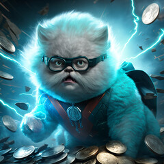 Poster - Persian cat with super power