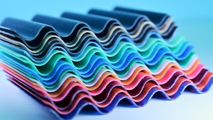 Sticker - Examples of polycarbonate roofing sheets in various colors.