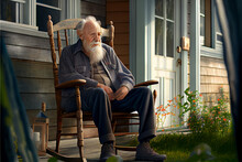 Old Person Sitting On The Rocking Chair