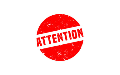 ATTENTION stamp rubber with grunge style on white background.
