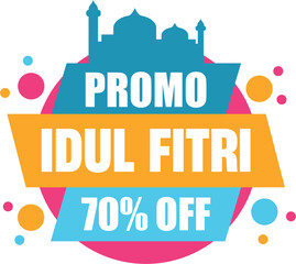 promo idul fitri sale label badge banner template design background