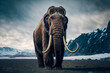 Leinwandbild Motiv Woolly Mammoth, an enormous mammal, extinct animal, Generative AI