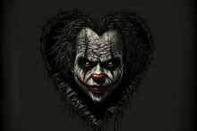 Creepy Valentines Day Clown. Horror Background