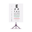 Eye test chart table isolated on white background