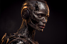 Portrait Of A Robot. Generative Ai