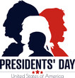 Presidents' Day card. Transparent background.