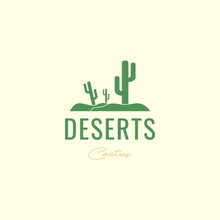 Plant Desert Cactus Saguaro Isolated Logo Design Vector Icon Illustration Template
