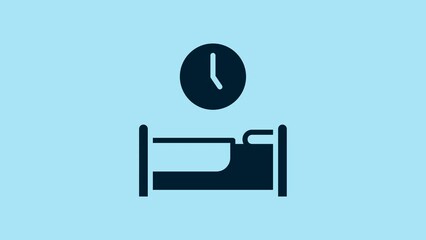 Poster - Blue Time to sleep icon isolated on blue background. 4K Video motion graphic animation