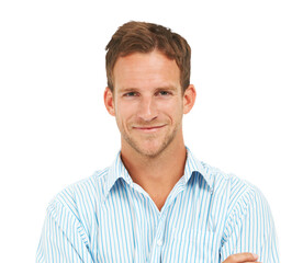 A studio portrait of a confident young businessman posing Isolated on PNG background.