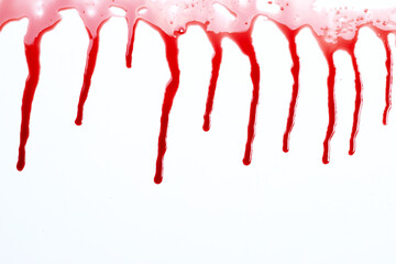 Wall Mural - Drops of blood on white background.