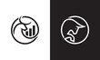 © priyo - bull with chart logo design. growth financial symbol icon vector.