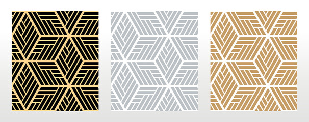 Set of abstract geometric patterns. Seamless vector backgrounds. Colored ornaments Graphic modern patterns Simple lattice graphic design