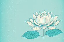 Beautiful Lotus Flower Art On Light Blue Background With Generative AI