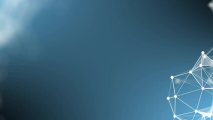 A pleasant, slow-moving background. Smooth movement of white geometric shapes on a light blue background. Bokeh. Seamless loop.