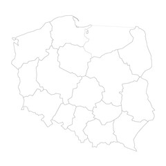  Poland political map of administrative divisions