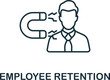 Employee Retention icon. Monochrome simple Talent Development icon for templates, web design and infographics