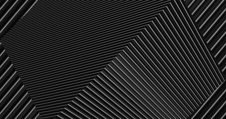 Render with a cube of black and gray stripes