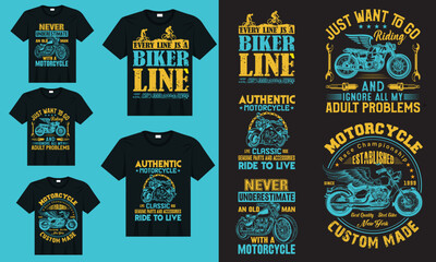 Motorcycles t-shirt design bundle, Biker typography t-shirt design vector, Motorcycle rider biker graphics typography