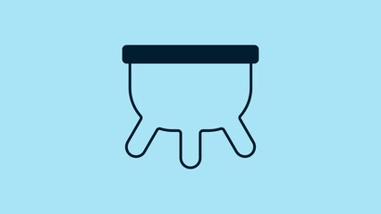 Sticker - Blue Udder icon isolated on blue background. 4K Video motion graphic animation