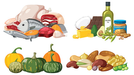 Wall Mural - set of healthy food