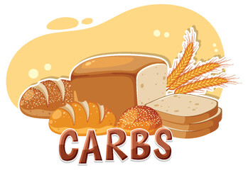 Poster - Variety of carbohydrates foods