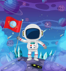 Wall Mural - astronaut in the galaxy background