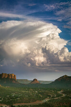 Monsoon Storm Develops Over Sedona, Arizona, Usa