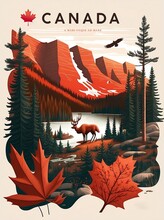 Canada Illustration Poster