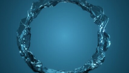 Wall Mural - ring of water flowing background loop/ 4k animation of an abstract ring of water fx flowing texture 