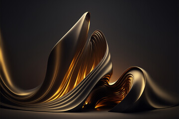 Gold abstract background 3D illustrations