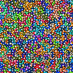 Canvas Print - Mixed colored spots seamless mosaic pattern. Hand-drawn lace background