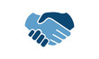 © Rhealea - Handshake Logo. Two Hands Make a Deal. Usable for Business and Cooperation Logos. Flat Vector Logo Design Template Element.