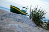 Fototapeta Storczyk - kuter na plaży