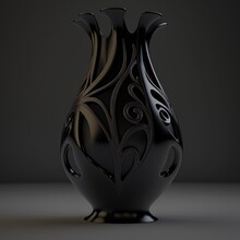 Vase On Black Background