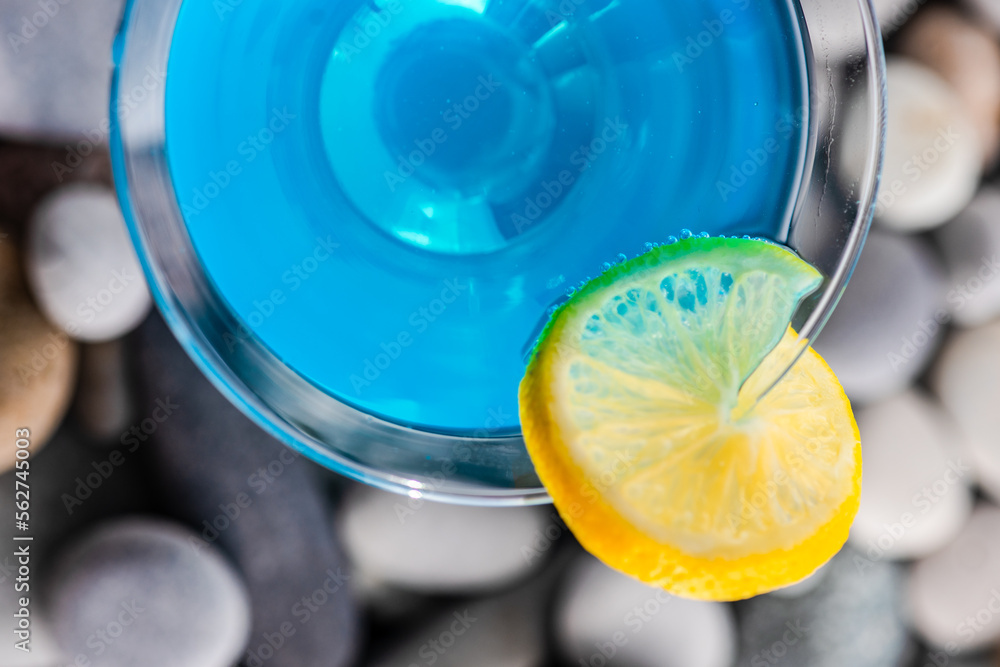Glass of blue kamikaze drink Stock Photo | Adobe Stock