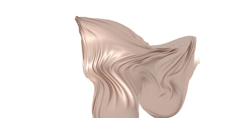 Wall Mural - 3d render of gold cloth. iridescent holographic foil. abstract art fashion background.