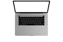 Isolated laptop with touch bar angle view